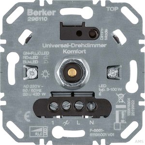 Berker Uni-Drehdimmer Komfort (R,L,C,LED), Softr. 296110