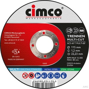 Cimco Trennscheibe Multicut 115x1,2x22,23mm 20 8764