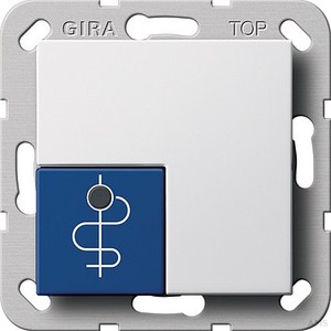 Gira Arztruftaster blau System 55 Reinweiß 290503