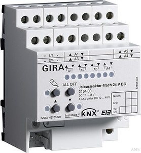 Gira Jalousieaktor 4fach 24VDC KNX/EIB REG 215400