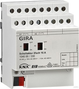 Gira Schaltaktor 2-fach 16A, EIB REG 104000