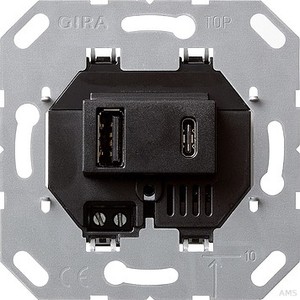 Gira USB-Spannungsversorgung 2-f. Typ A/C Einsatz 236900