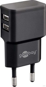 Goobay Dual USB-Ladegerät 2,4A,100-240V,sw 44951
