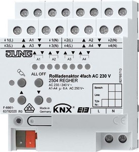Jung KNX Rollladenaktor 4-fach AC 230V 2504 REGHER