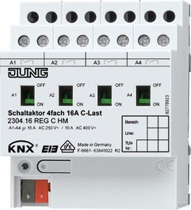 Jung KNX Schaltaktor 4-fach C-Last 2304.16 REGCHM