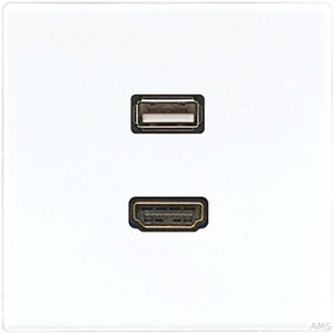 Jung Multimedia-Anschluss aws HDMI/USB m.Tragring MA LS 1163 WW