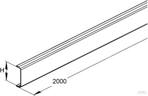 Niedax Gerätekanal- Stahl-Deckel GDS 38 L (1 Meter)
