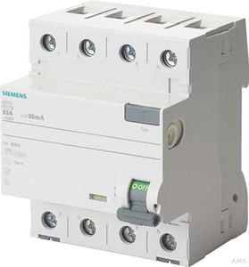 Siemens FI-Schutzschalter 63/0,3A 3polig+N 400V 4TE selektiv