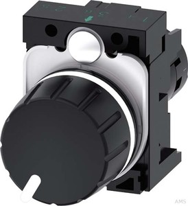Siemens Potentiometer 22mm rund schwarz 47K Ohm