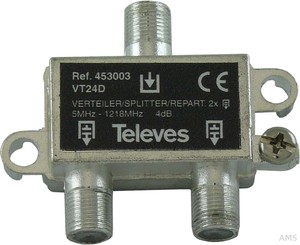 Televes Verteiler 2f. 4dB, 5-1218MHz VT24D