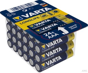 Varta Batterie Longlife AAA Micro, R3, Al-Mn 4103 Tray 24 (1 Pack)