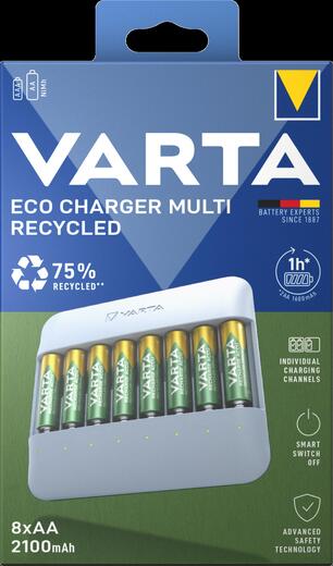 Varta VARTA Eco Charger 8x AA 56816 Multi Recycled 2100m