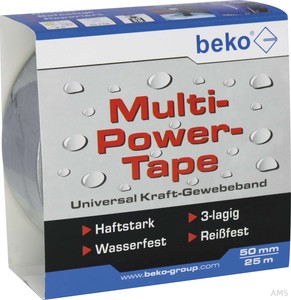 beko Kraft-Gewebeband Multi-Power-Tape 50mmx50M silber