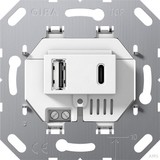 Gira Spannungsversorgung 234900 USB 2f Typ A/C Einsatz weiß